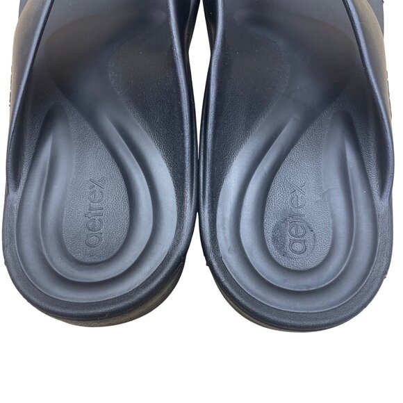 Aetrex Men’s Black Maui Orthotic Flip Flops Slip-On Sandals Size 14 - Picture 6 of 9